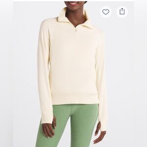 We Wander Viola Cream Women's Quarter-Zip Sweatshirt